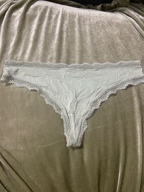 La Vie En Rose Light Green Lace-Trim Panty